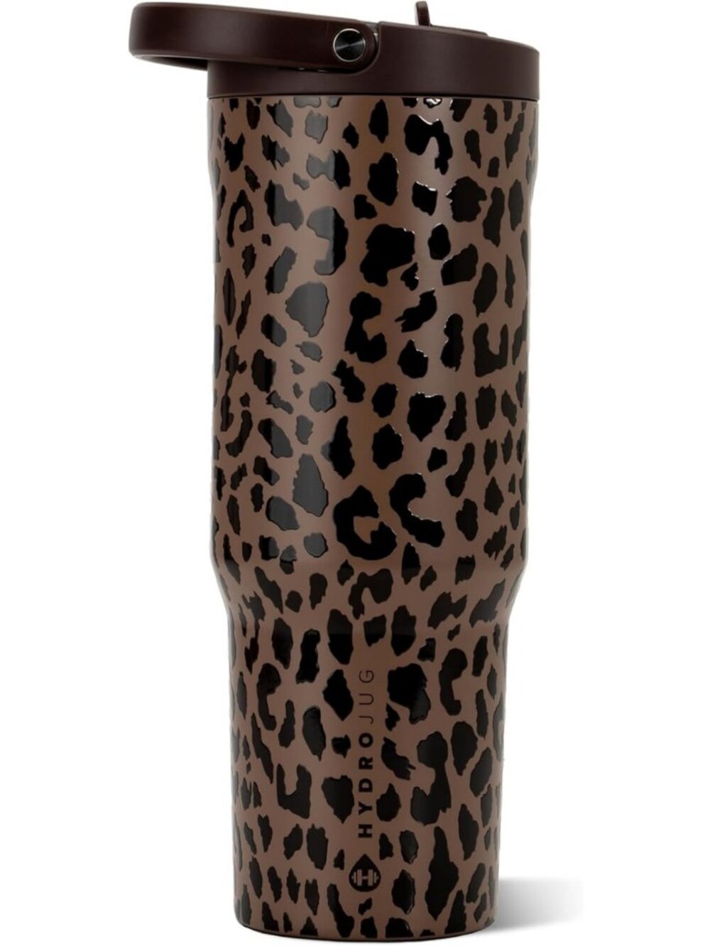 Insulated 32 oz Stainless Steel Water Bottle - Brown Leopard Print, Sporty